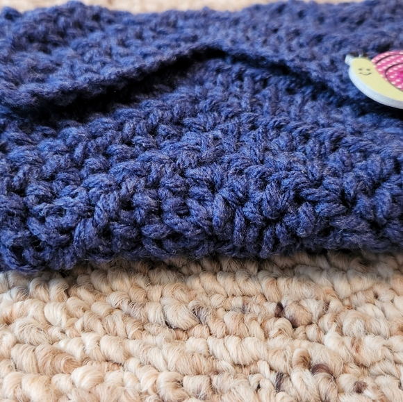 Handmade Crocheted Denim Clutch - Picture 3 of 5